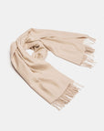 Natural Baby Alpaca Maxi Scarf with Fringes
