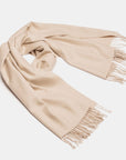 Natural Baby Alpaca Maxi Scarf with Fringes