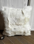 Luxury shearling throw cushion, premium duck feather down filling, fairtrade cotton velvet reverse, unique handcrafted design, 45cm x 45cm by Wildash London at brixbailey.com