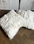 Luxury shearling throw cushion, premium duck feather down filling, fairtrade cotton velvet reverse, handcrafted unique design, 45cm x 45cm by Wildash London at brixbailey.com