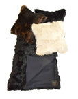 Luxury shearling cushion 45cm x 45cm, clotted cream and sandstone merino wool, hand-loomed, duck feather down filling by Wildash London at brixbailey.com