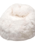Luxury British white sheepskin beanbag chair, premium handcrafted large fleece, stylish sustainable design, cozy comfort by Wildash London at brixbailey.com