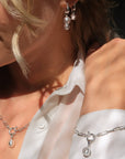 Luxury Shine On Huggie Earrings with Star Charm, Murano Glass Bead, Sterling Silver, Stackable, Lightweight, Everyday Wear by Lezzeri at brixbailey.com