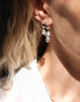 Luxury Shine On Huggie Hoop Earrings with Star Charm and Murano Glass Bead, Sterling Silver, Stackable, Lightweight, Everyday Wear by Lezzeri at brixbailey.com