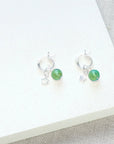 Shine On Huggie Earrings with Star Charm and Green Gold Murano Glass Bead, Sterling Silver Stackable Hoops by Lezzeri at brixbailey.com