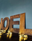 NOEL Christmas Mantle Decoration / Rusty 12" Tall Fat Font Metal Letters