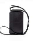 Black Leather Phone Crossbody Bag
