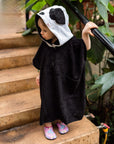 Cozy Panda Poncho with Short Sleeves for Toddlers
