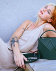 Handmade Shoulder Bag FACET by Gerda Retter - Genuine Italian Cowhide Leather, Adjustable Strap by Gerda Retter Design at www.brixbailey.com