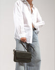 Leather Shoulder Bag - Curie (Black)