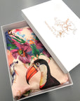Tropical Silk Pillowcase in hand painted 'Eden' print, Oxford Pillowcase