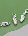 New Baby Personalised Silver Charm