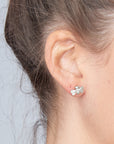 Bumble Bee Silver Stud Earrings