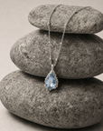 Silver Blue Topaz Necklace - Aurelia