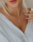 Silver Blue Topaz Necklace - Aurelia