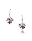 Purple Haze Silver Heart Drop Earrings