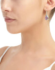 Purple Haze Silver Teardrop Dangle Drop Earrings