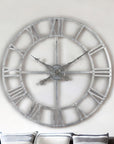 Silver Foil Skeleton Wall Clock 82cm