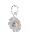 Daisy Flower Silver & Solid Gold Charm