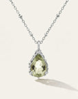 Silver Green Quartz Necklace - Alba