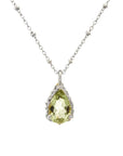 Silver Green Quartz Necklace - Alba