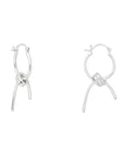 Silver Knotted Hoop Earrings