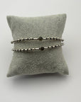 Labradorite/Turquoise/Moonstone Beaded Brass Bangle