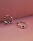 Silver Large Water Hoop Earrings