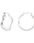 Silver Large Water Hoop Earrings