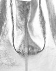 Silver Metallic Leather Hobo Shoulder Bag - Brix + Bailey