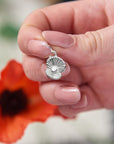 Poppy Flower Personalised Silver Charm
