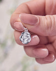 Rose Flower Personalised Silver Charm