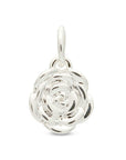 Rose Flower Personalised Silver Charm