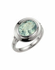 Silver Sea Green Quartz Gemstone Ring - Margo