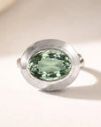 Silver Sea Green Quartz Gemstone Ring - Margo
