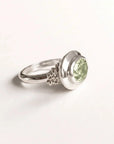 Silver Sea Green Quartz Gemstone Ring - Margo