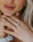 Silver Sea Green Quartz Gemstone Ring - Margo