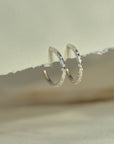 Silver White Topaz Gemstones- Seren Hoops