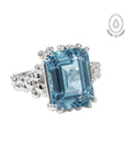 Gold or Silver Sky Blue Topaz Ring - Aurelia