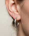 Silver White Topaz Gemstones- Seren Hoops