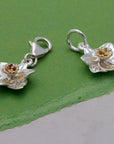 Daffodil Flower Silver & Solid Gold Charm