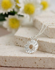 Daisy Flower Silver & Solid Gold Charm