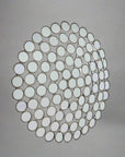 Antiqued Silver Convex Wall Mirror Vintage Style with Glamorous Twist