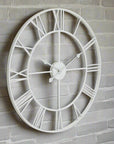 Large White Skeleton Wall Clock Statement Timepiece for Modern Homes