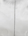 Silver Drawcord Metallic Leather Hobo Shoulder Bag Ethical Sustainable Bag Brix and Bailey