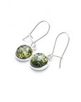 ESSENTIALS Green Amber Drop Earrings