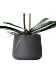 Artificial orchid plant - pink phalaenopsis orchid in black pot - 21"