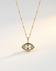 Siren’s Teardrop Green Quartz Necklace - Gold or Silver