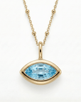 Siren’s Teardrop Sky Blue Topaz Necklace - Gold or Silver