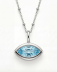 Siren’s Teardrop Sky Blue Topaz Necklace - Gold or Silver